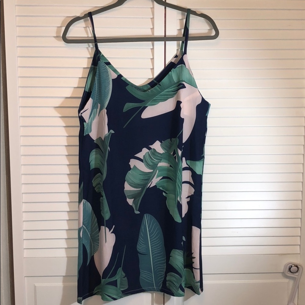 Paper Racine slip dress blue green cream NWT